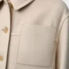 Arbeitsjacke aus Wolle und Kaschmir Hellbeige meliert