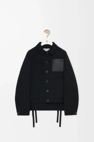 Arbeitsjacke aus Wolle und Kaschmir Schwarz
