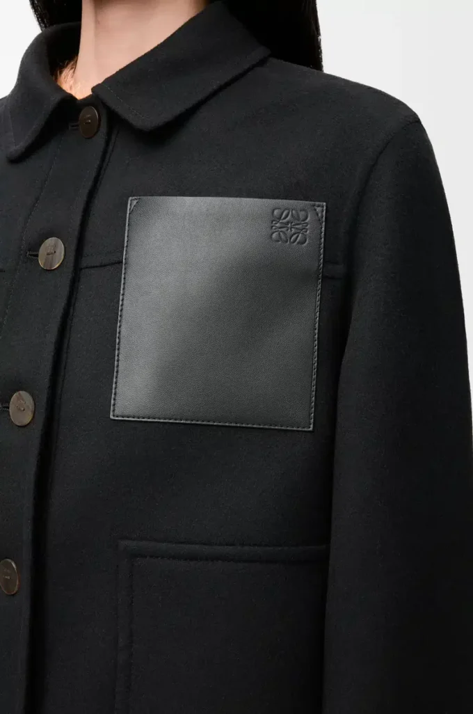 Arbeitsjacke aus Wolle und Kaschmir Schwarz