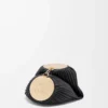 Armbandtasche aus plissiertem Nappaleder in Schwarz