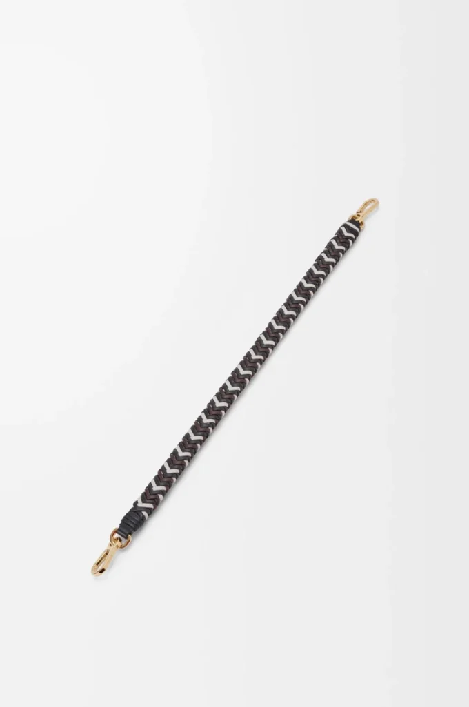 Arrow kurzer Riemen aus Kalbsleder Black/Chocolate