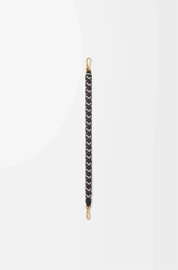 Arrow kurzer Riemen aus Kalbsleder Black/Chocolate