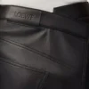 Asymmetrischer Rock aus Satin-Nappa-Lammleder Schwarz