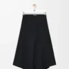 Asymmetrischer Rock aus Wolle Schwarz