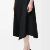 Asymmetrischer Rock aus Wolle Schwarz