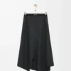 Asymmetrischer Rock aus Wolle und Kaschmir Charcoal Melange