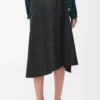 Asymmetrischer Rock aus Wolle und Kaschmir Charcoal Melange