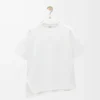 Asymmetrisches T-Shirt aus Baumwollmischung in Weiß