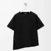Asymmetrisches T-Shirt aus Baumwollmischung Schwarz