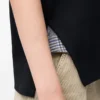 Asymmetrisches T-Shirt aus Baumwollmischung Schwarz
