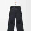 Baggy-Jeans mit Anagramm-Motiv aus Denim Schwarz