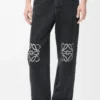 Baggy-Jeans mit Anagramm-Motiv aus Denim Schwarz
