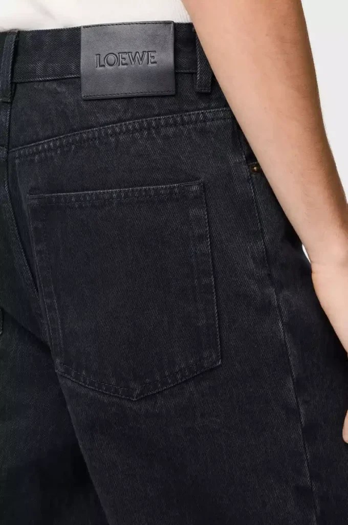 Baggy-Jeans mit Anagramm-Motiv aus Denim Schwarz