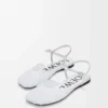 Ballerinas mit Knöchelriemen aus verziertem Mesh, transparent