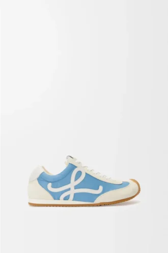 Ballet Runner 2.0 aus Nylon und Kalbsleder Blau/Weiß/Softweiß
