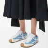 Ballet Runner 2.0 aus Nylon und Kalbsleder Blau/Weiß/Softweiß
