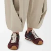 Ballet Runner 2.0 aus Nylon und Kalbsleder Burgunderrot/Entenblau/Teigfarben