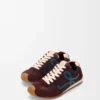 Ballet Runner 2.0 aus Nylon und Kalbsleder Burgunderrot/Entenblau/Teigfarben