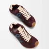Ballet Runner 2.0 aus Nylon und Kalbsleder Burgunderrot/Entenblau/Teigfarben