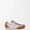 Ballet Runner 2.0 aus Nylon und Kalbsleder Grau/Weiß/Hellbraun