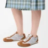 Ballet Runner 2.0 aus Nylon und Kalbsleder Grau/Weiß/Hellbraun