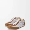 Ballet Runner 2.0 aus Nylon und Kalbsleder Grau/Weiß/Hellbraun