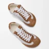 Ballet Runner 2.0 aus Nylon und Kalbsleder Grau/Weiß/Hellbraun