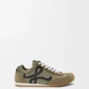 Ballet Runner 2.0 aus Nylon und Kalbsleder Hellkhaki/Schwarz/Weiß