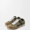 Ballet Runner 2.0 aus Nylon und Kalbsleder Hellkhaki/Schwarz/Weiß