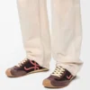 Ballet Runner 2.0 aus Nylon und Kalbsleder Schokolade/Koralle/Gelb