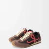 Ballet Runner 2.0 aus Nylon und Kalbsleder Schokolade/Koralle/Gelb