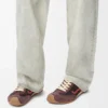 Ballet Runner 2.0 aus Nylon und Kalbsleder Schokoladenbraun/Koralle/Gelb