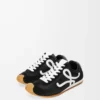 Ballet Runner 2.0 aus Nylon und Kalbsleder Schwarz/Weiß
