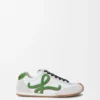 Ballet Runner 2.0 aus Nylon und Kalbsleder Weiß/Grasgrün/Dunkelorange