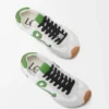 Ballet Runner 2.0 aus Nylon und Kalbsleder Weiß/Grasgrün/Dunkelorange