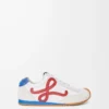 Ballet Runner 2.0 aus Nylon und Kalbsleder Weiß/Rot/Blau