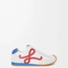Ballet Runner 2.0 aus Nylon und Kalbsleder Weiß/Rot/Blau