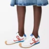 Ballet Runner 2.0 aus Nylon und Kalbsleder Weiß/Rot/Blau