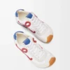 Ballet Runner 2.0 aus Nylon und Kalbsleder Weiß/Rot/Blau