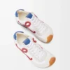 Ballet Runner 2.0 aus Nylon und Kalbsleder Weiß/Rot/Blau