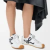 Ballet Runner 2.0 aus Nylon und Kalbsleder Weiß/Schwarz