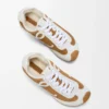 Ballet Runner 2.0 aus Wildleder und Lammfell Tan/Weiß