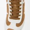 Ballet Runner 2.0 aus Wildleder und Lammfell Tan/Weiß