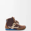 Ballet Runner 2.0 High-Top aus Nylon und Kalbsleder Braun/Gelb/Blau