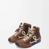 Ballet Runner 2.0 High-Top aus Nylon und Kalbsleder Braun/Gelb/Blau