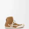 Ballet Runner 2.0 High-Top aus Wildleder und Lammfell Hellbraun/Weiß