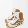 Ballet Runner 2.0 High-Top aus Wildleder und Lammfell Hellbraun/Weiß