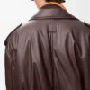 Ballon-Bikerjacke aus Nappalammleder Dunkelbraun
