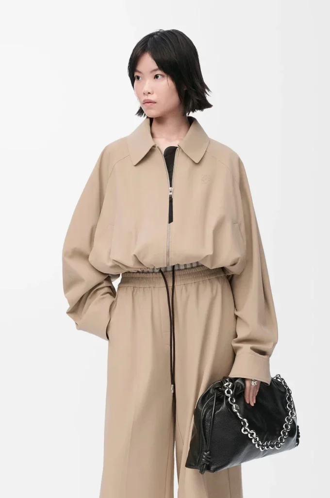 Ballonjacke aus Baumwolle Beige