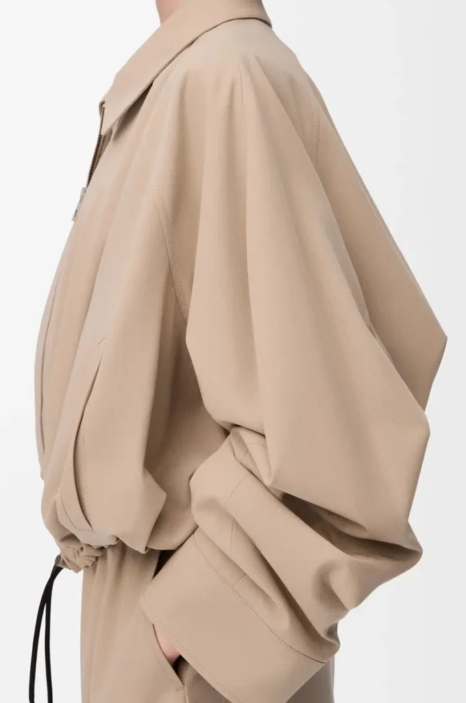 Ballonjacke aus Baumwolle Beige